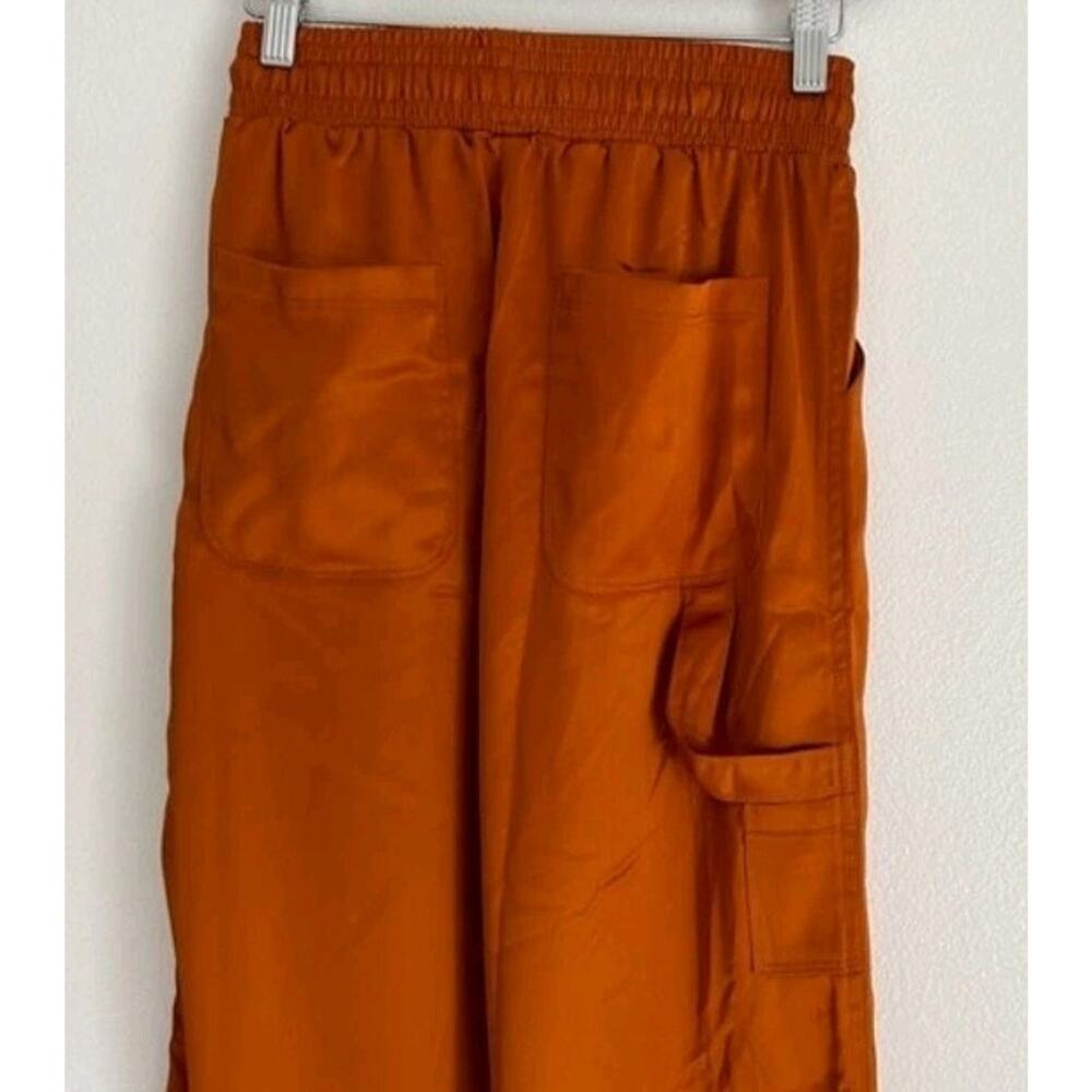 Choosy Burnt Orange 18 Pull OnPants Satin Wide Leg Issa NWT - Picture 2 of 6